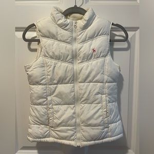 Old Navy Girl’s Ivory Fleece-Lined Puffer Vest